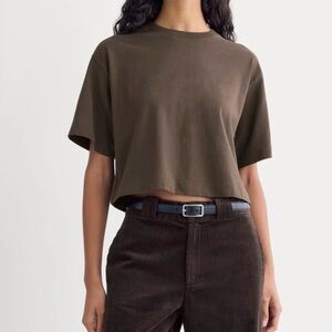 Everlane brown taupe cropped tee